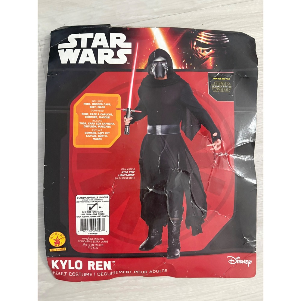 Rubies Star Wars Kylo Ren Adult Costume Mask Cape Belt Set Size M Standard